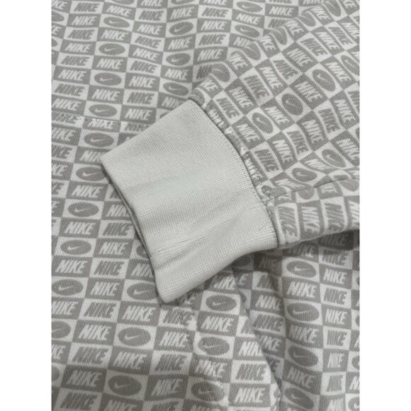 Nike All Over Print Hoodie Hooded Sweatshirt Size Medium White Gray - Picture 3 of 10